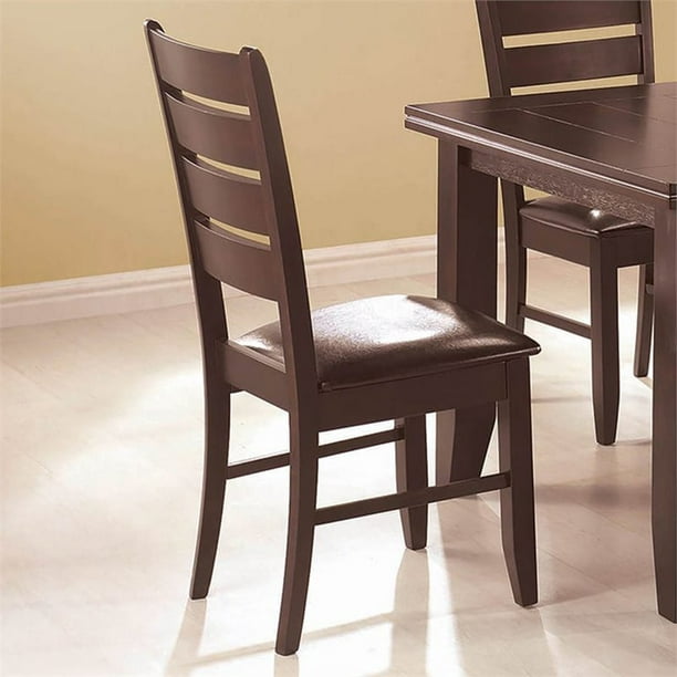BOWERY HILL Upholstered Dining Side Chair in Cappuccino and Tan Set of 2 
